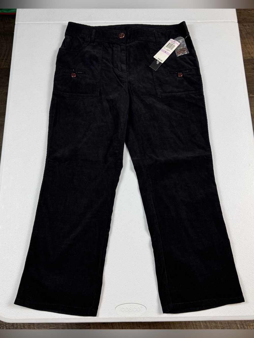 Style & Co‎ Boot Crop Pants Womens 6 Black Victoriana, Pockets NWT